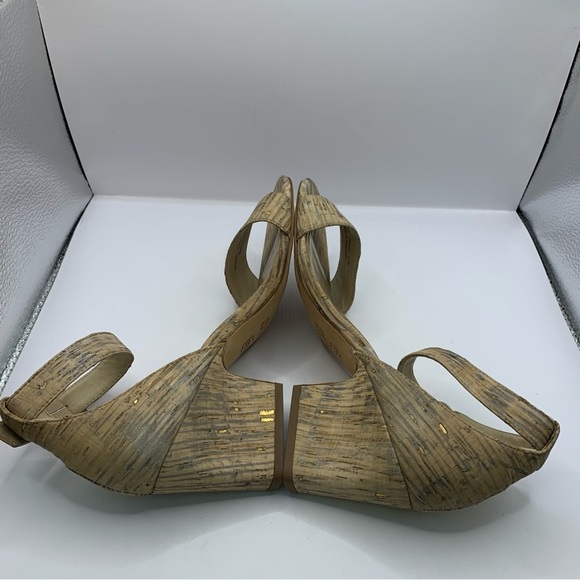 Johnston & Murphy Deena Multi Bleached Cork Ankle Strap Heels, Size 6.5M - Picture 4 of 8